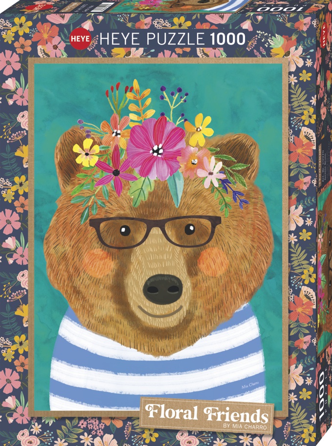 Jigsaw Puzzle: HEYE - Floral Friends: Gentle Bruin (1000 Pieces)