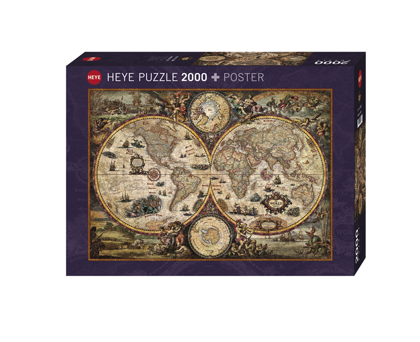 Jigsaw Puzzle: HEYE - Map Art: Vintage World (2000 Pieces)