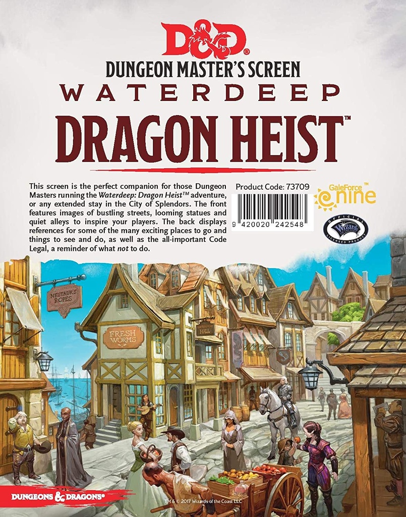 D&D RPG: Waterdeep Dragon Heist - DM Screen