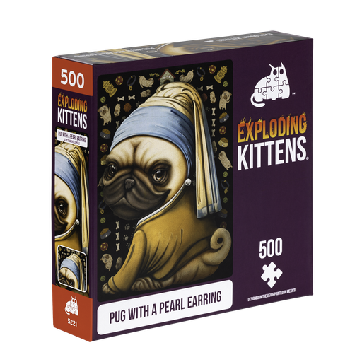 [PPUG-1K-6] Jigsaw Puzzle: Exploding Kittens - Pug with a Pearl Earring (1000 Pieces)