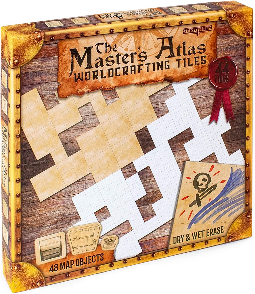 Accessories RPG: Master's Atlas - World Building Tiles, Blank/Parchment (44 pieces)