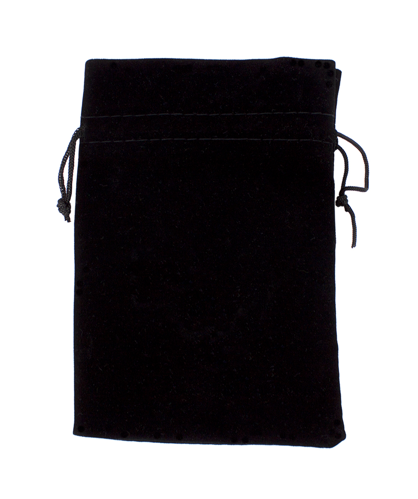 Dice Bag: Brybelly - Velour Pouch with Drawstring, Black (7x5")