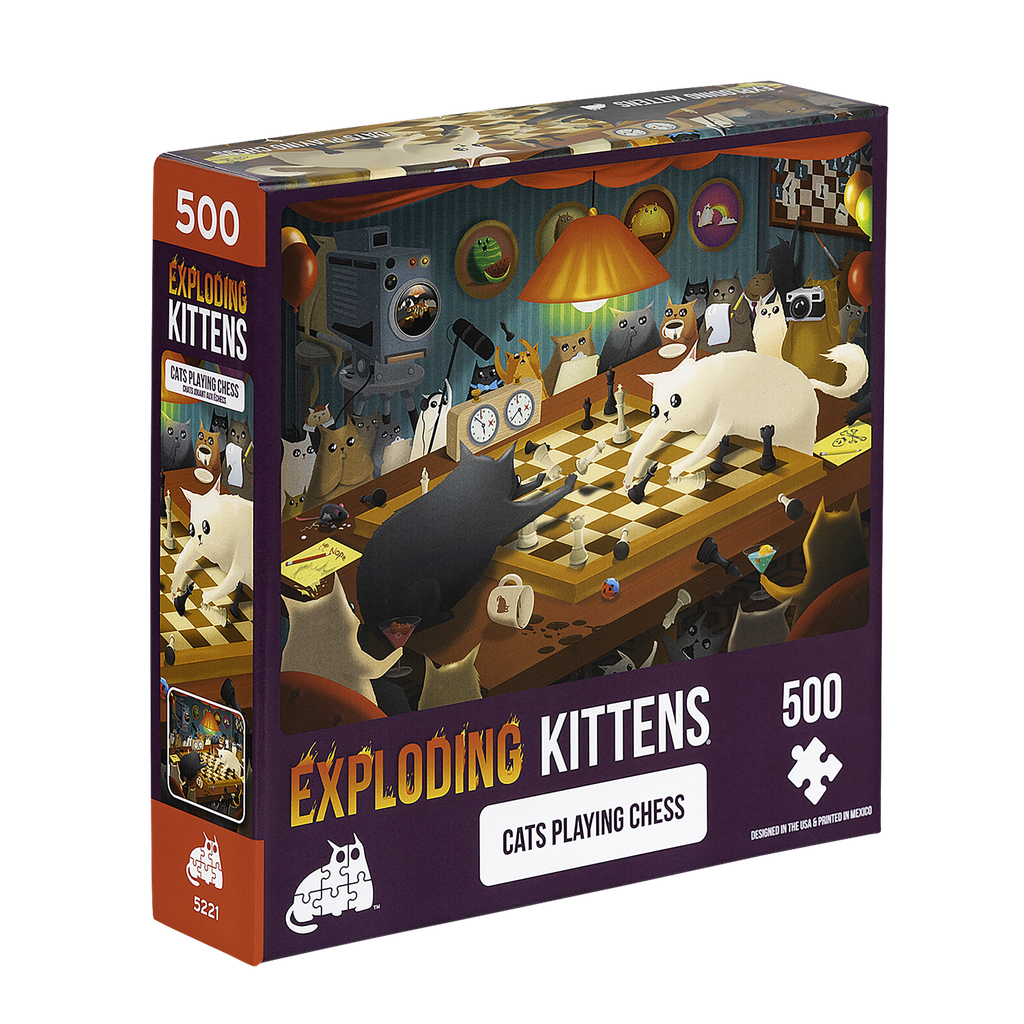 Jigsaw Puzzle: Exploding Kittens - Cats Playing Chess (1000 Pieces)