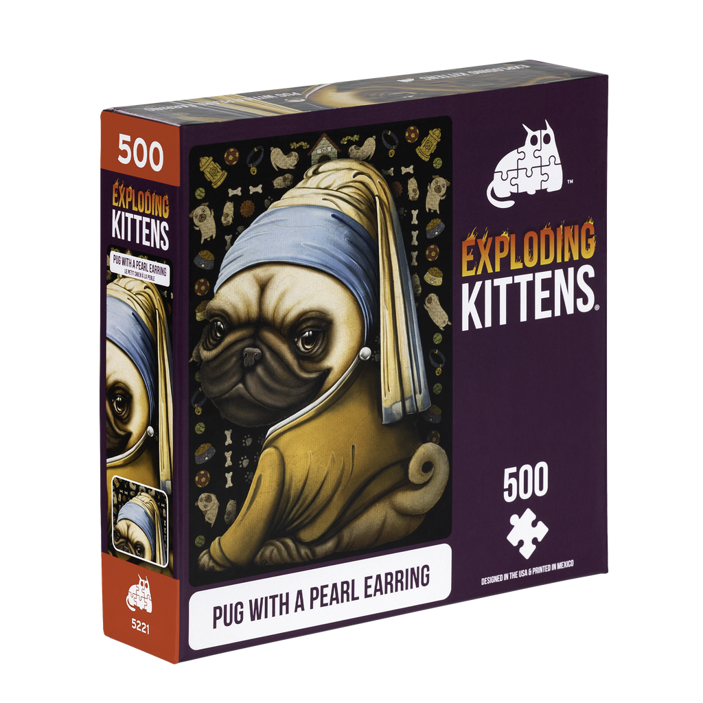 Jigsaw Puzzle: Exploding Kittens - Pug with a Pearl Earring (1000 Pieces)