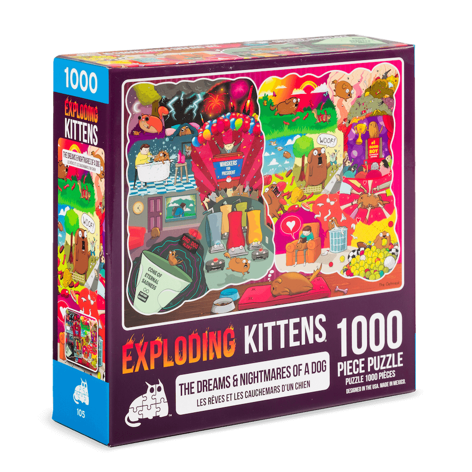 Jigsaw Puzzle: Exploding Kittens - The Dreams and Nightmares of a Dog (1000 Pieces)