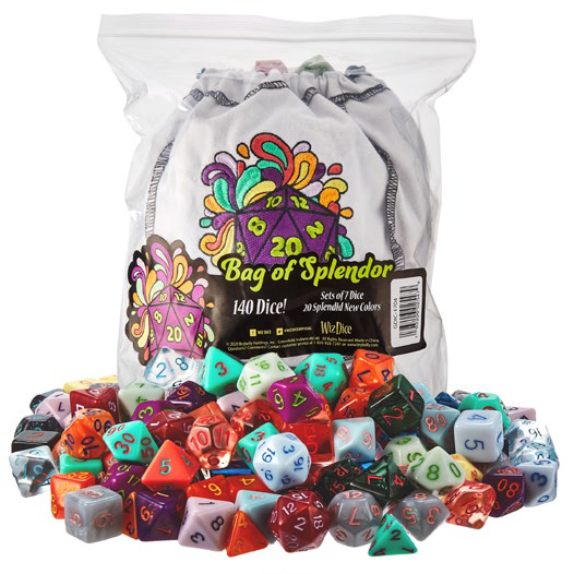 Dice: Wiz Dice - Bag of Splendor - Poly 20 Dice Sets (x140)