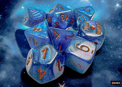 Dice: Chessex - Lab Dice 9 - Borealis - Midnight/Copper