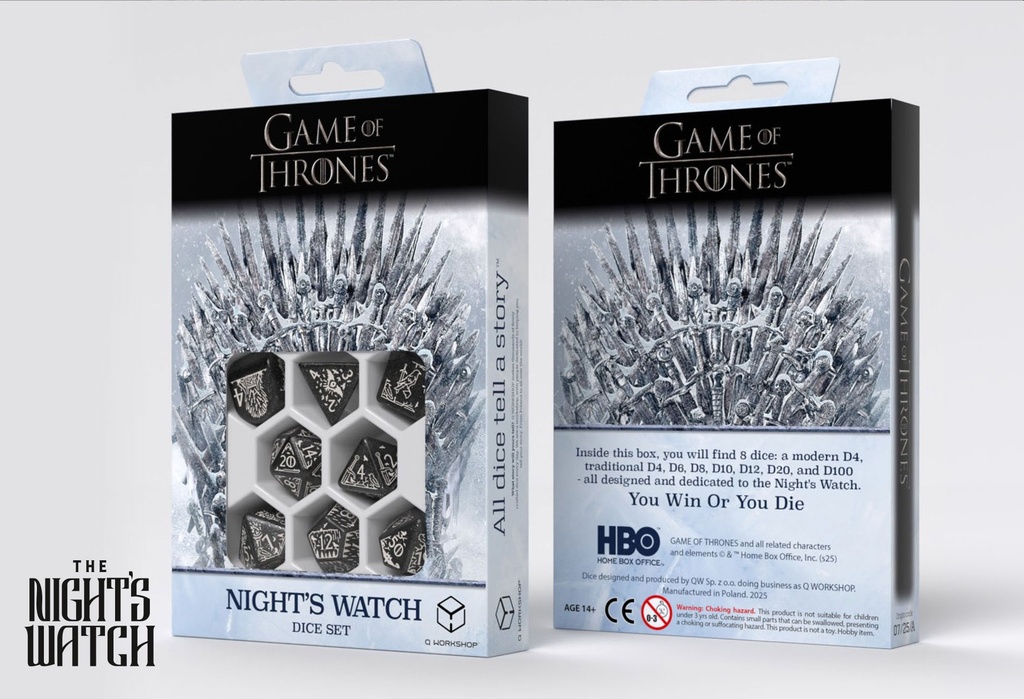 Dice: Q-Workshop - Game of Thrones - Night Watch Poly(x8)