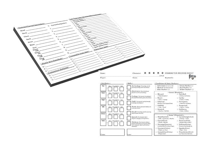 Folklore: The Affliction - Encounter Record Pad