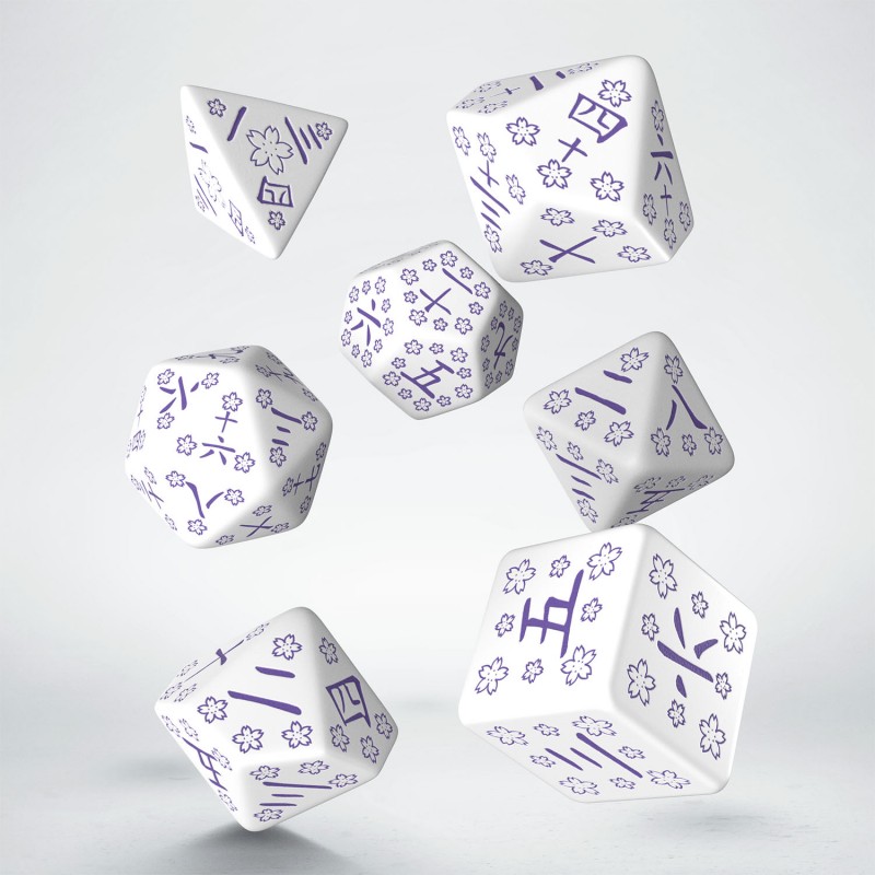 Dice: Q-Workshop - Japanese - Blue Star Lotus Poly(x7)