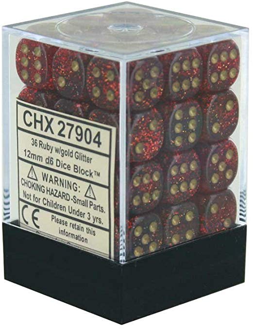 Dice: Chessex - Glitter - 12mm D6 (x36)
