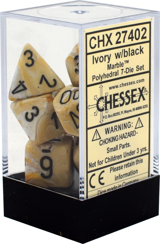 Dice: Chessex - Marble - Poly Set (x7)