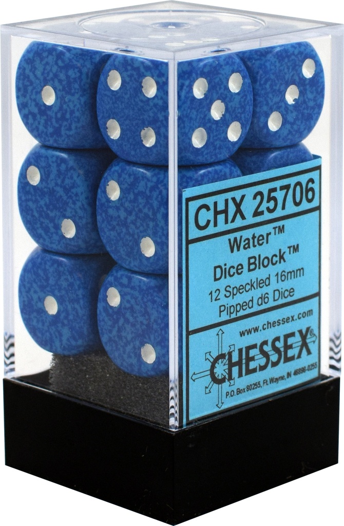 Dice: Chessex - Speckled - 16mm D6 (x12) - Water Dice