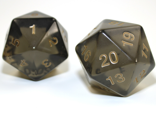 Dice: Chessex - Translucent - 55mm D20 - Smoke/Gold