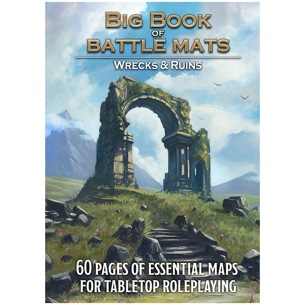 RPG Battle Mats: Big Book of Battle Mats - Wilds Wrecks & Ruins