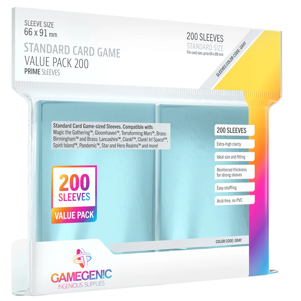 Sleeves: Gamegenic - Prime Board Game - Standard (66 x 91mm) - Value Pack (x200)