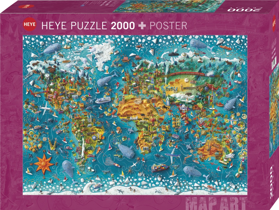 Jigsaw Puzzle: HEYE - Map Art: Miniature World (2000 Pieces)