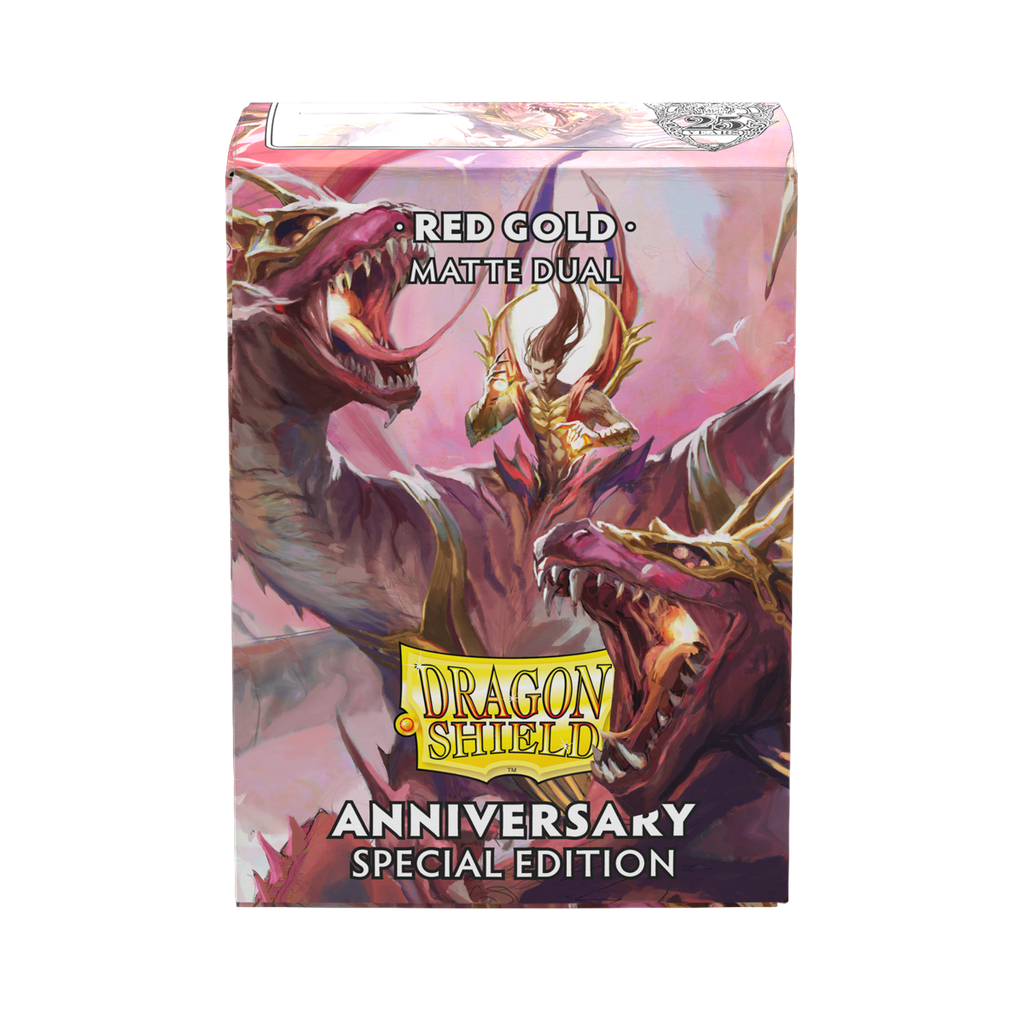 Sleeves: Dragon Shield - Standard - Matte (x100) - 25th Special Ed. - Red/Gold