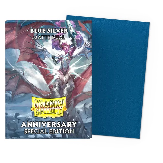 Sleeves: Dragon Shield - Standard - Dual Matte (x100) - 25th Special Edition - Blue/Silver