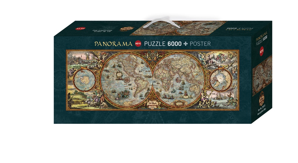 Jigsaw Puzzle: HEYE - Map Art: Hemisphere Map (6000 Pieces) (Damaged)