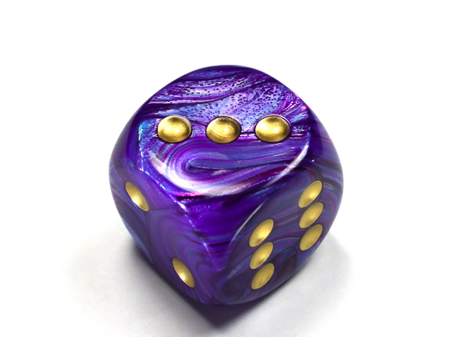 Dice: Chessex - Lustrous - 30mm D6 - Purple/Gold
