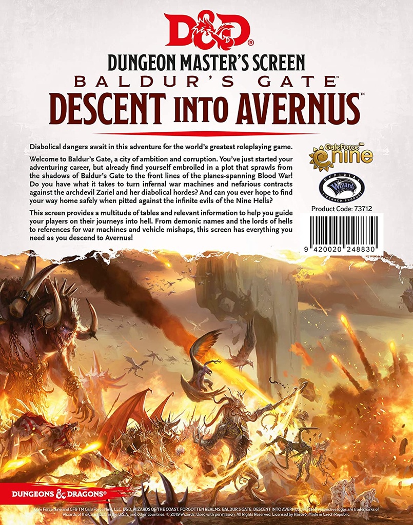 D&D RPG: Descent into Avernus - DM Screen