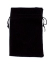 Dice Bag: Velour Pouch with Drawstring, Black (7x5")