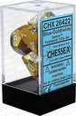 Dice: Chessex - Gemini - Poly Set (x7) - Blue-Gold/White