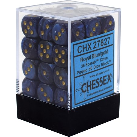 [CHX27827] Dice: Chessex - Scarab - 12mm D6 (x36)