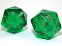 Dice: Chessex - Translucent - 55mm D20 - Green/Gold