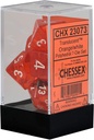 Dice: Chessex - Translucent - Poly Set (x7) - Orange/White