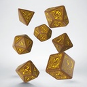 Dice: Q-Workshop - Steampunk - Poly Set (x7) - Brown/Yellow