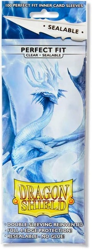 [AT-13201] Sleeves: Dragon Shield - Standard - Perfect Fit - Sealable - Clear (x100)